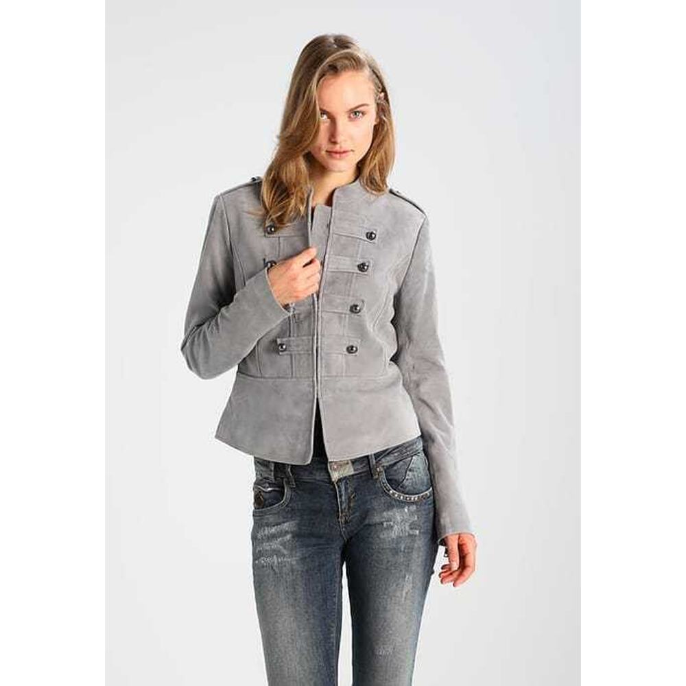 NWT Banana Republic Suede Band Jacket, Light Grey SIZE L #873949 N0117 - Picture 7 of 7